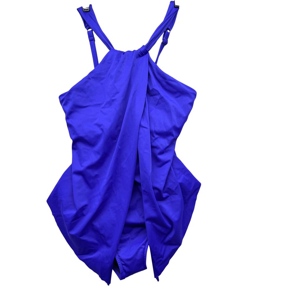 Magicsuit One Piece Swimsuit Womens Size 14 Purple Draped Front Shaping Swimwear